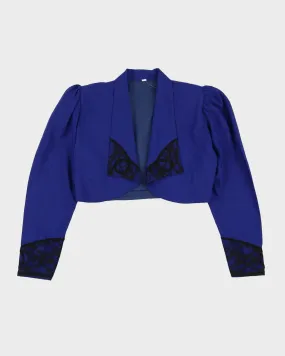 00s Blue With Black Laze Cropped Jacket -XS