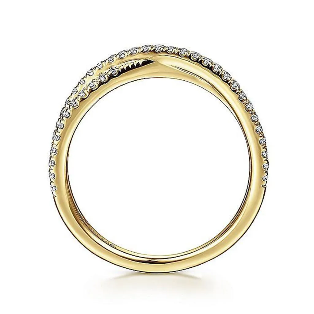 0.27ctw Criss-Cross Diamond Band - Yellow Gold