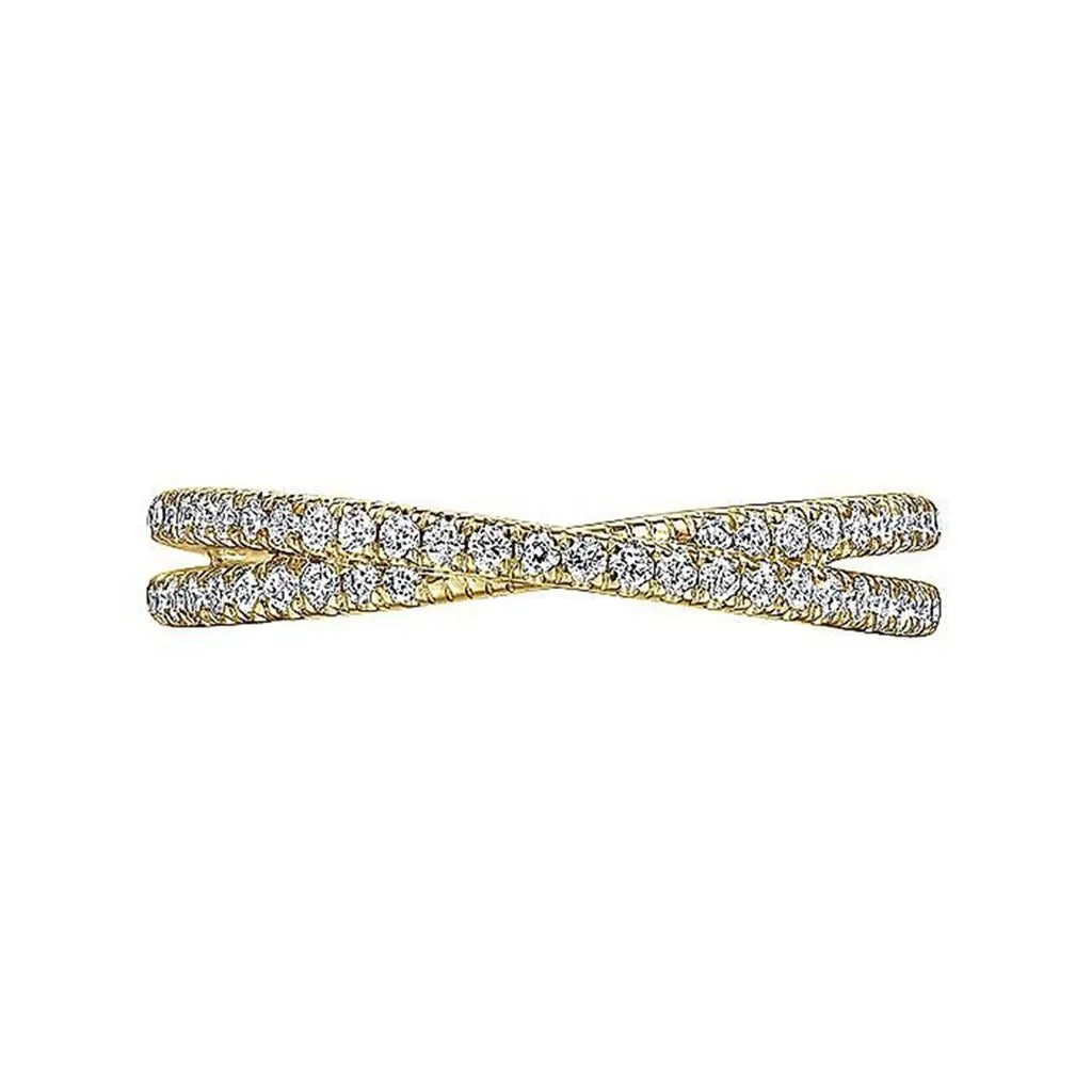 0.27ctw Criss-Cross Diamond Band - Yellow Gold