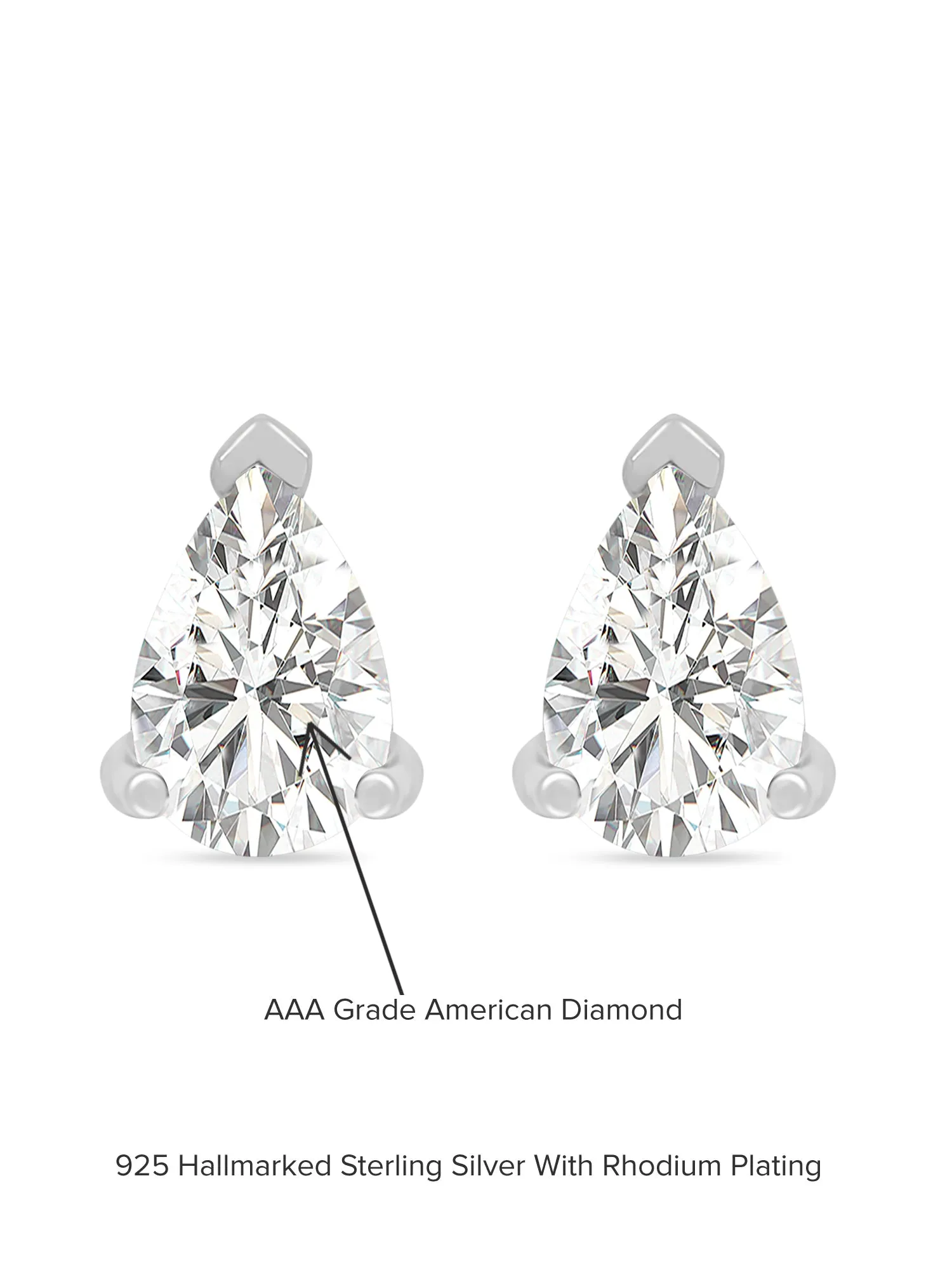 0.5 Carat American Diamond 925 Silver Studs For Women