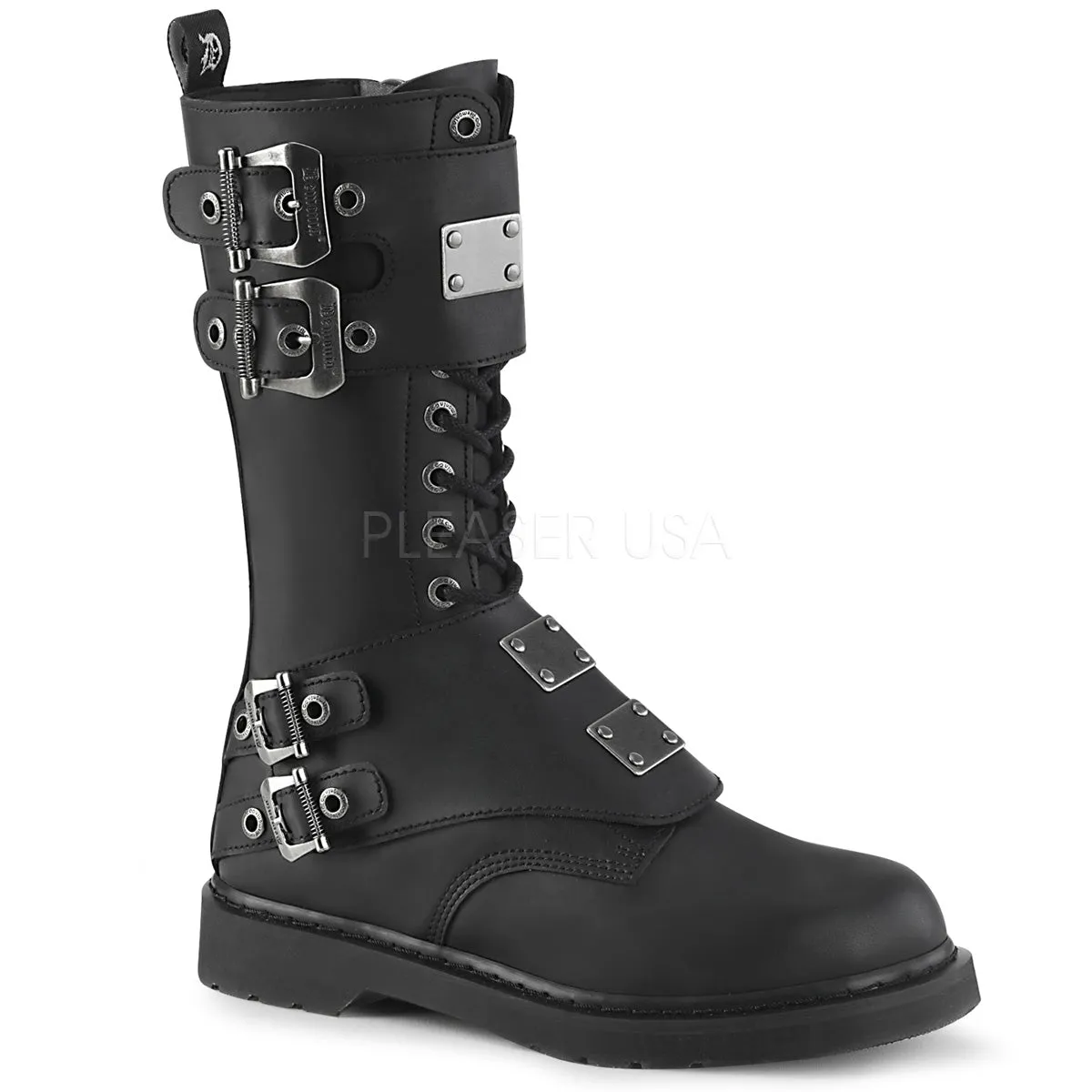 1 Inch Heel BOLT-345 Black Vegan Leather