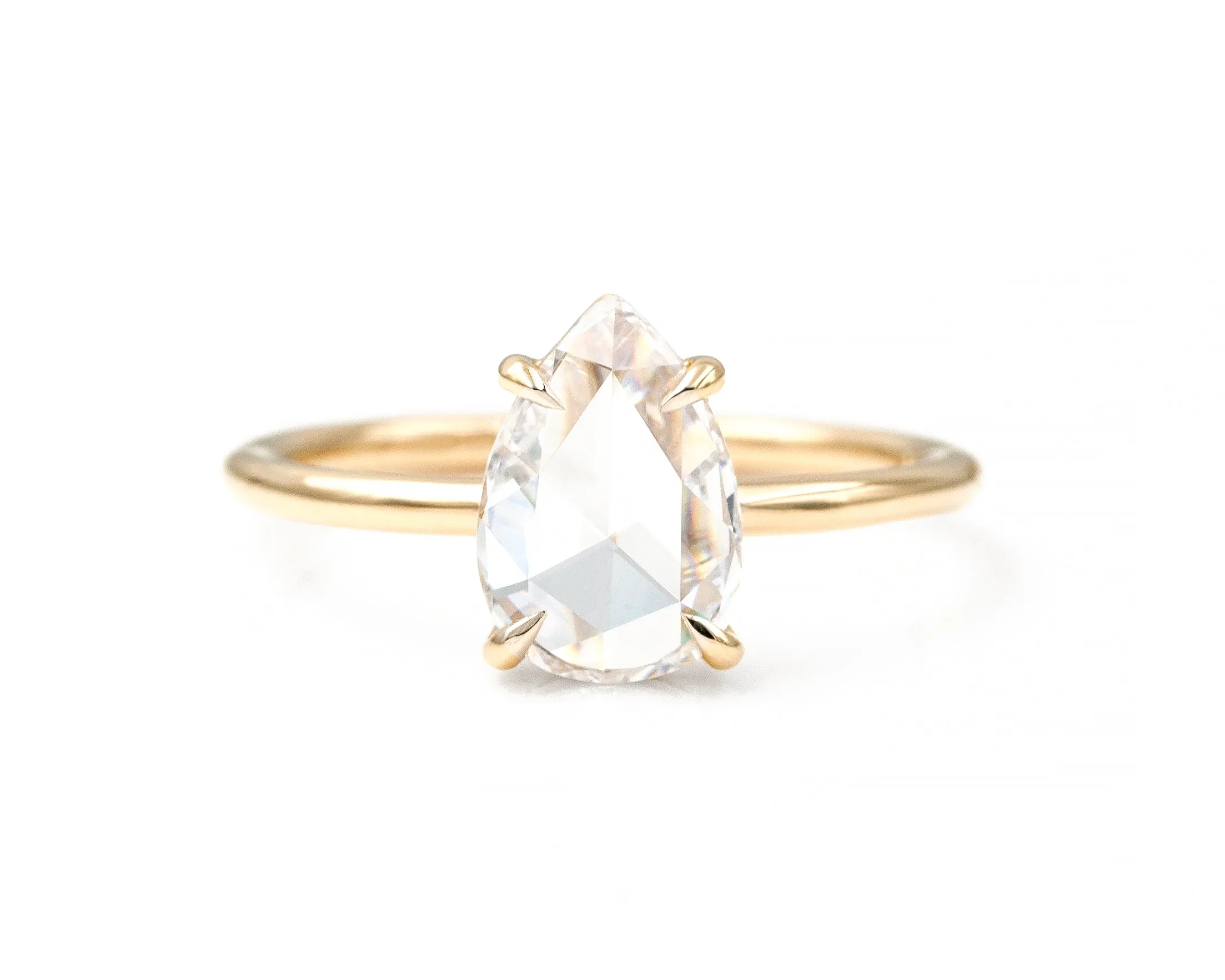 1.13-Carat Pear Rose Cut Diamond Solitaire