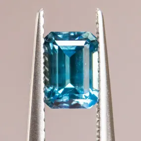 1.36CT EMERALD CUT MONTANA SAPPHIRE, BLUE, 6.6X4.9MM