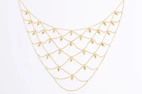 14.5" 18k Yellow Gold Beaded Bib Necklace (9.71g.)