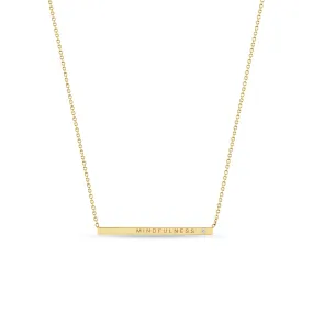 14k Engraved Thin ID Bar Necklace with Diamond