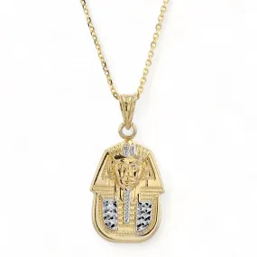 14K Yellow gold Tutankhamen necklace-6658