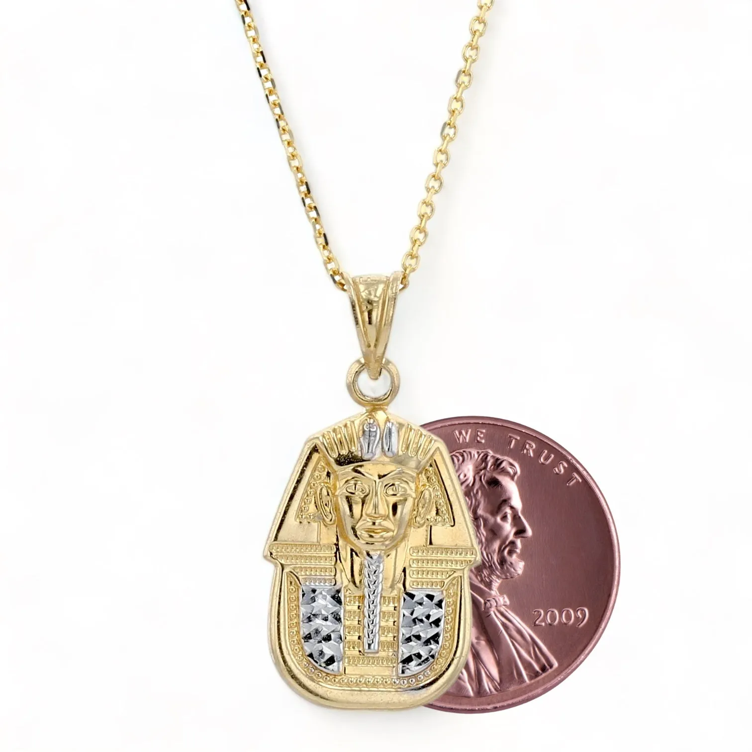 14K Yellow gold Tutankhamen necklace-6658