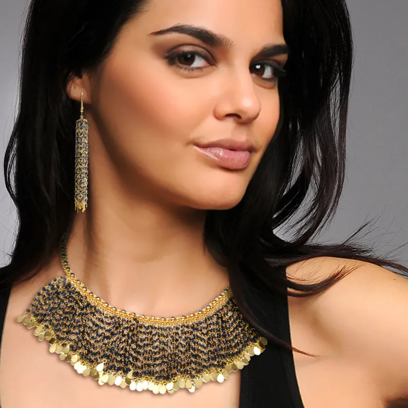 18k Gold and Sapphire Lubna Necklace