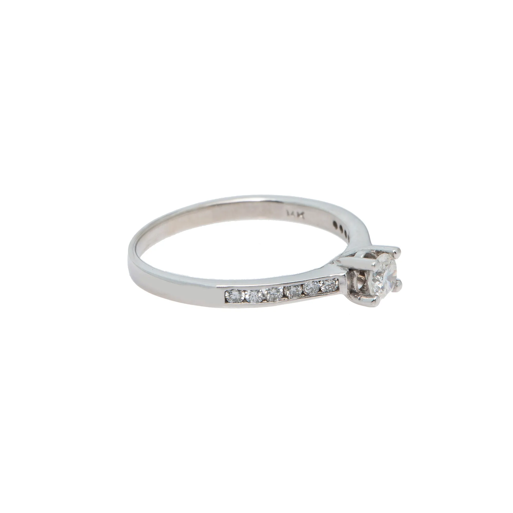 18K White Gold & 0.46ct Diamond Ring (2.2gm)