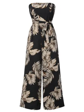 1930s Tropical Tie-Up Bandeau Jumpsuit