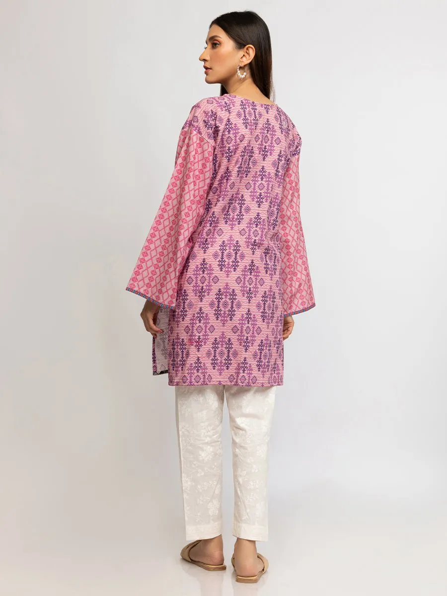 1pc - Stitched Basic Printed Khaddar Shirt