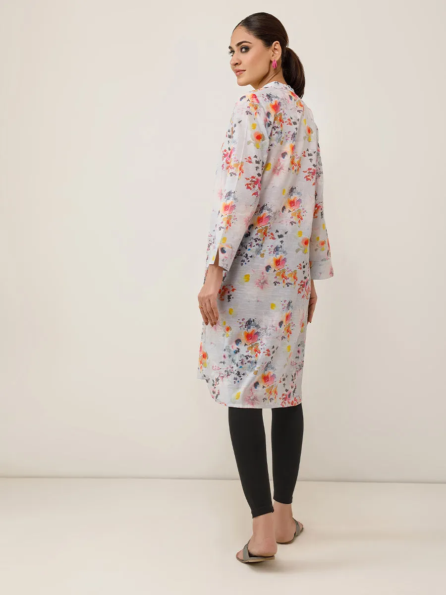 1pc - Stitched Basic Printed Texture Lawn Shirt