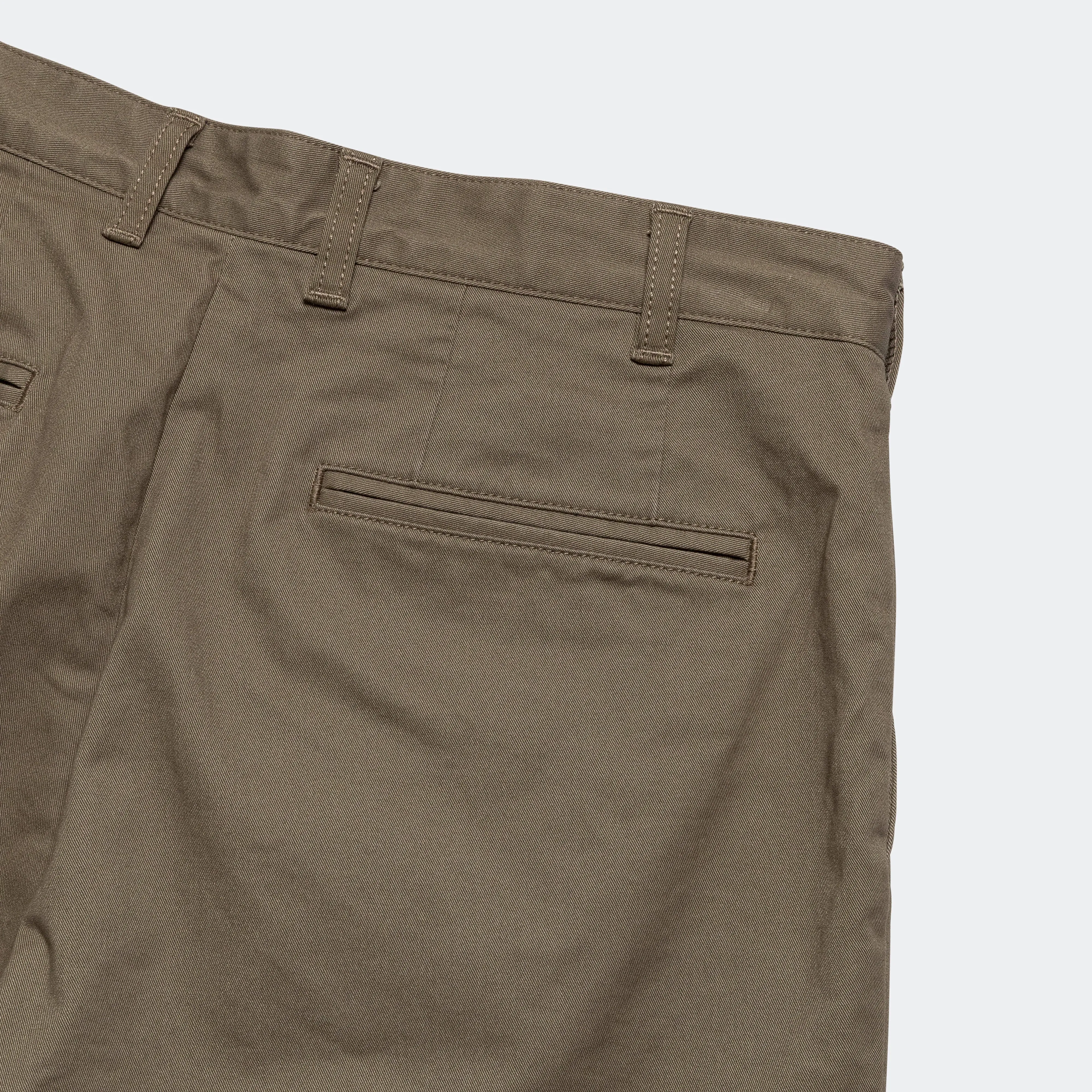 2 Pleat Twill Pants - Olive