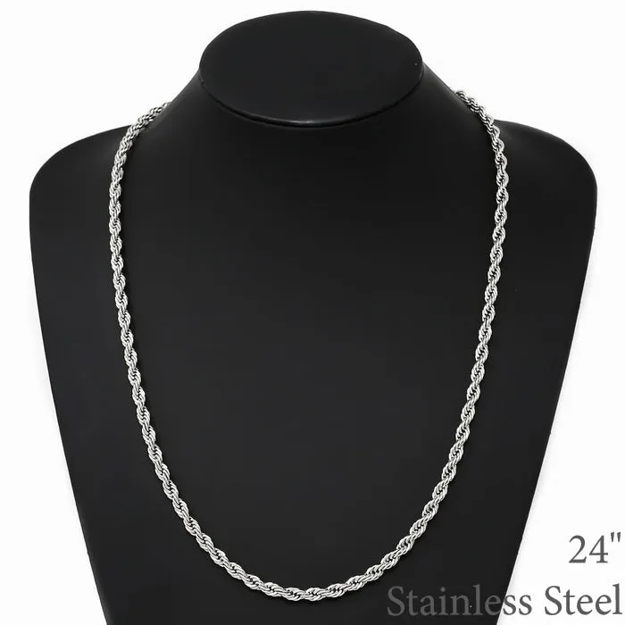 5 MM Rope Chain Stainless Steel Necklace