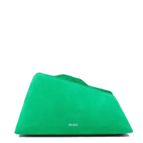 ''8.30PM'' Suede Oversized Clutch, Green