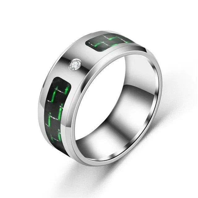 8mm Carbon Fiber and Zirconia Titanium Ring