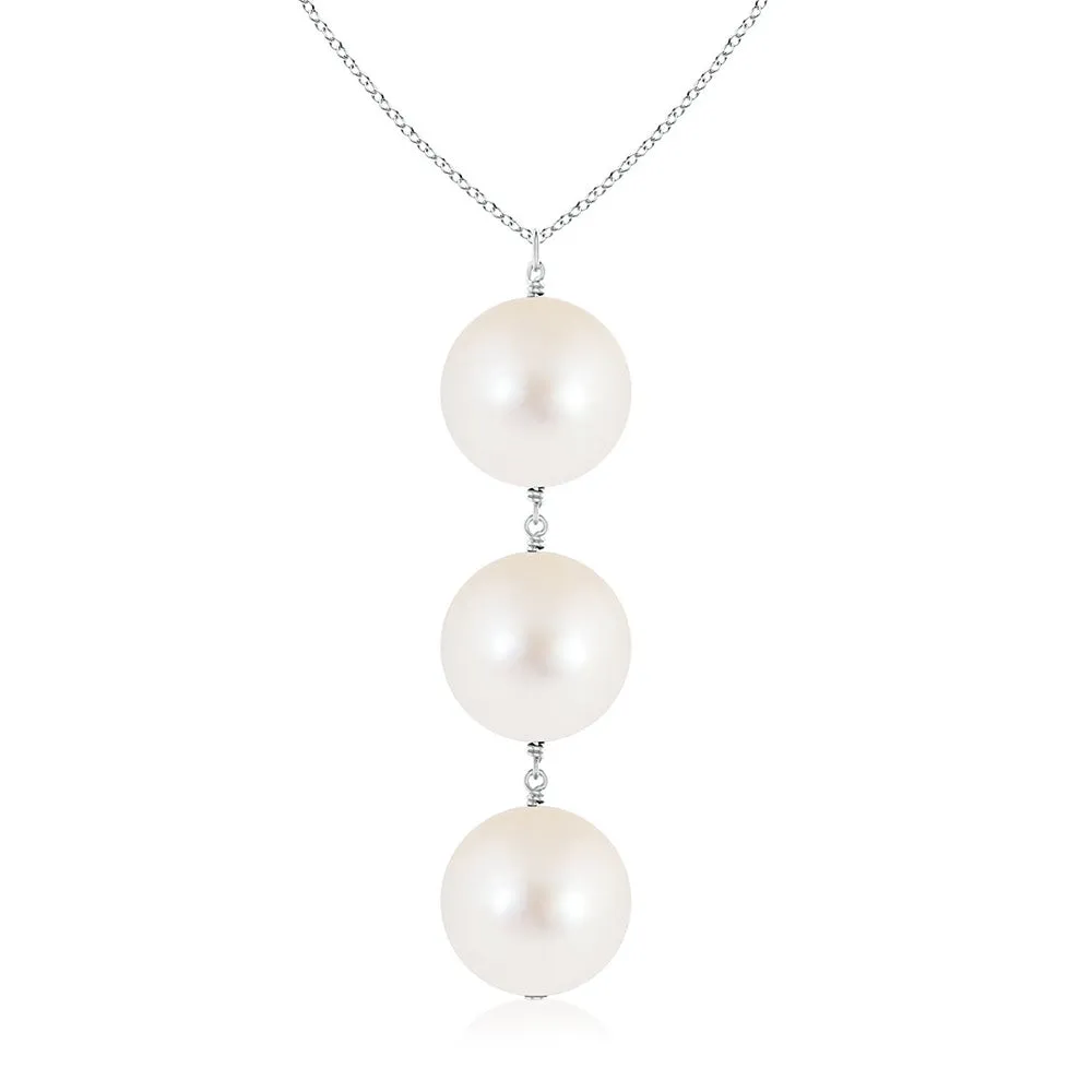 8mm Freshwater Cultured Pearl Triple Drop Pendant