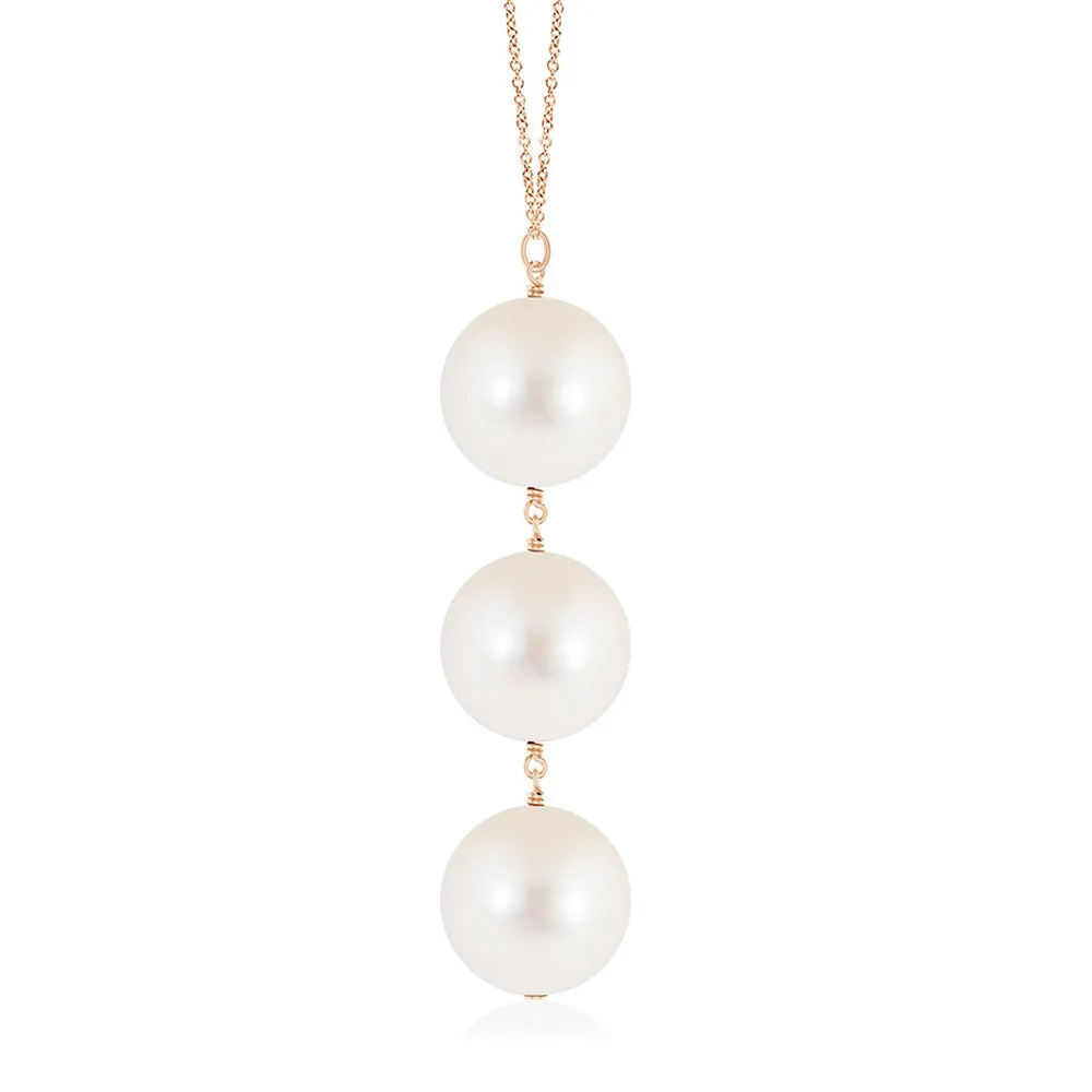 8mm Freshwater Cultured Pearl Triple Drop Pendant