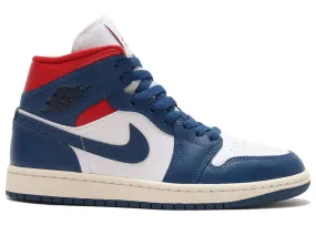 Air Jordan 1 Mid French Blue Gym Red (Women's)