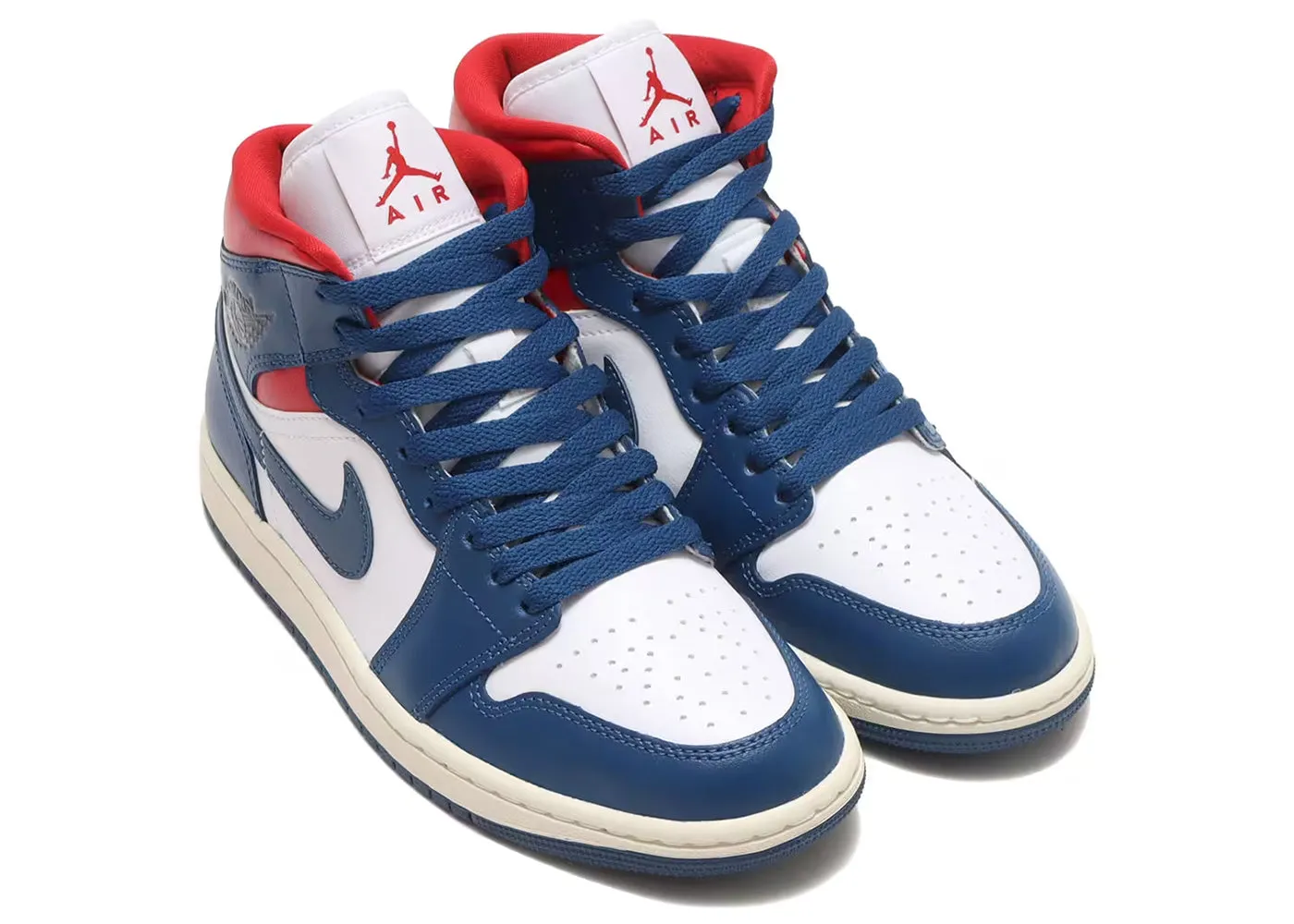 Air Jordan 1 Mid French Blue Gym Red (Women's)