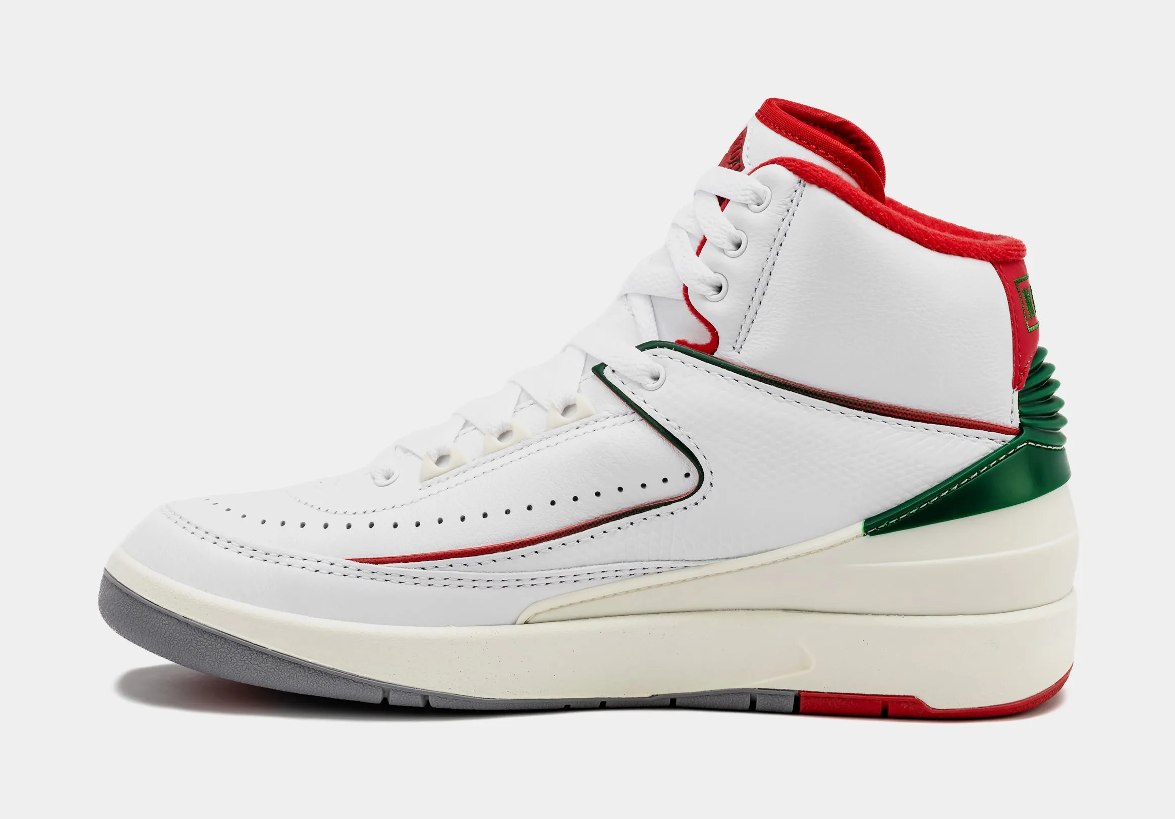 Air Jordan 2 Retro Italy Grade School Lifestyle Shoes (White/Fire Red) Free Shipping