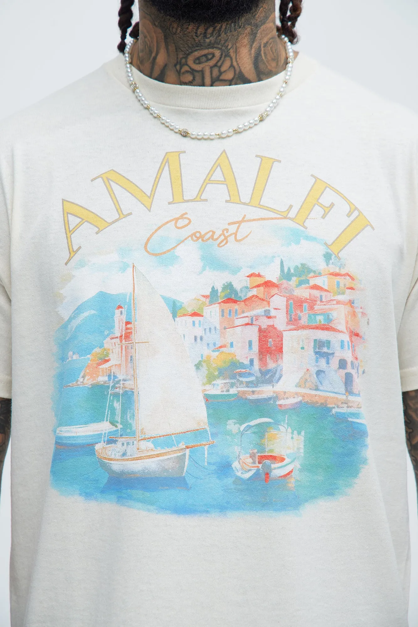 Amalfi Coast Short Sleeve Tee - Natural/Combo