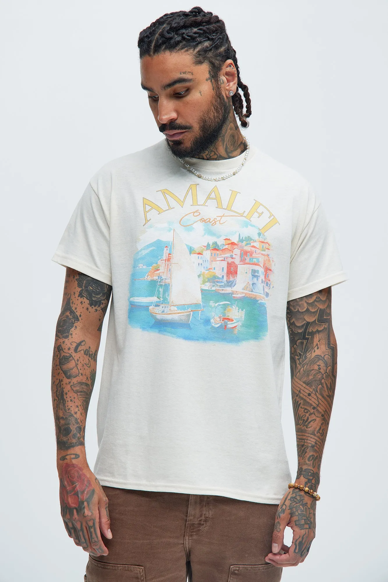 Amalfi Coast Short Sleeve Tee - Natural/Combo