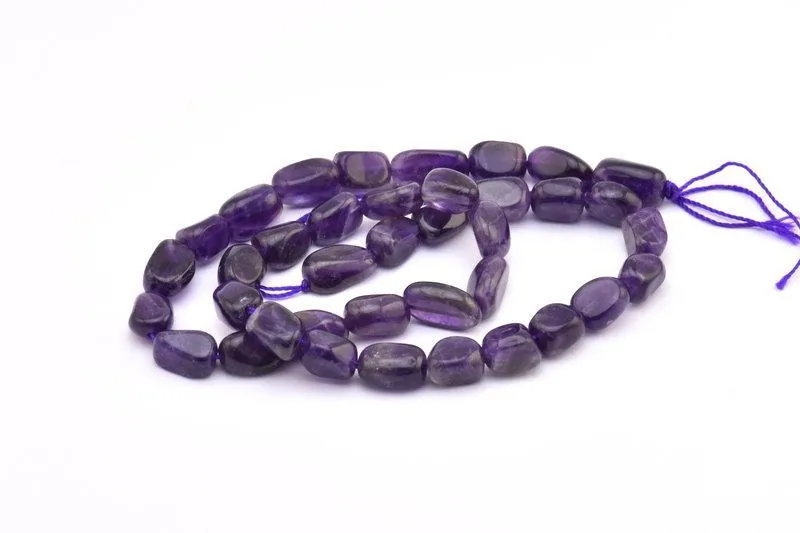 Amethyst 11x6mm Nugget Gemstone Beads Full Strand 15.5 Inches T064