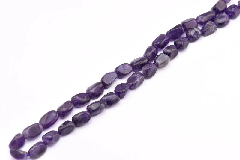 Amethyst 11x6mm Nugget Gemstone Beads Full Strand 15.5 Inches T064