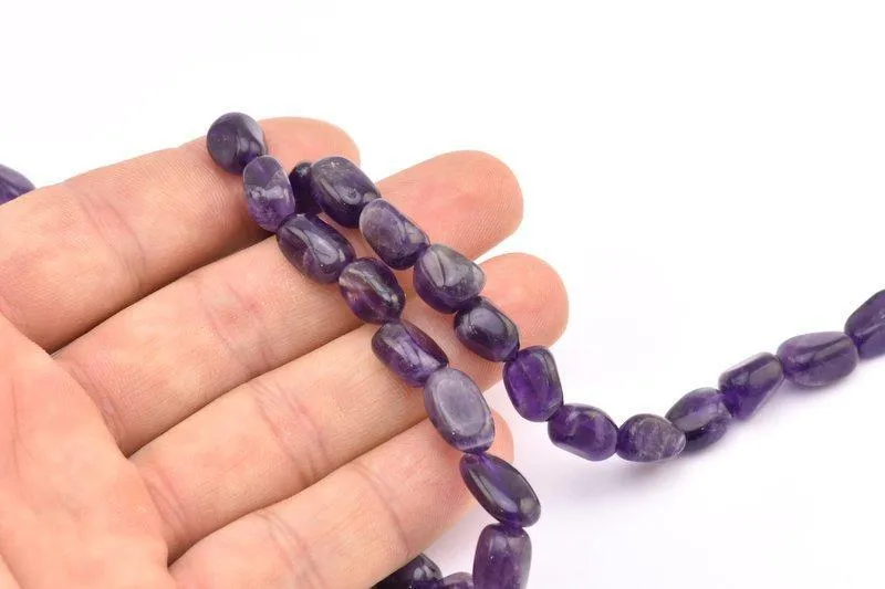 Amethyst 11x6mm Nugget Gemstone Beads Full Strand 15.5 Inches T064