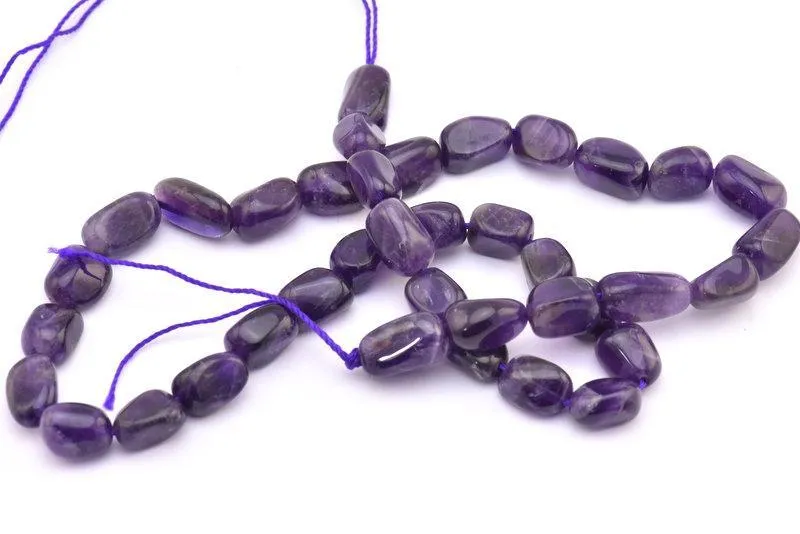 Amethyst 11x6mm Nugget Gemstone Beads Full Strand 15.5 Inches T064