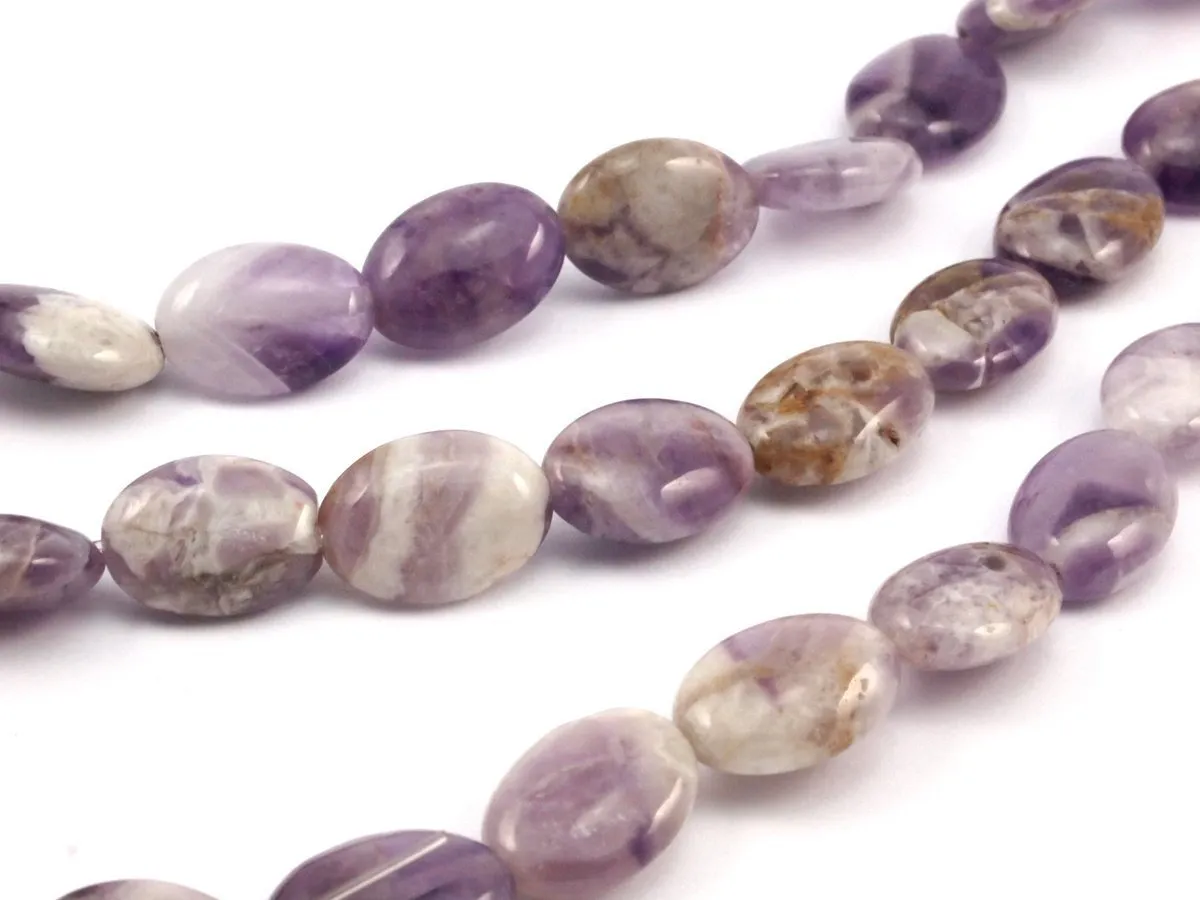 Amethyst 14x10mm Oval Gemstone Beads Full Strand 15.5 Inches G209 T049