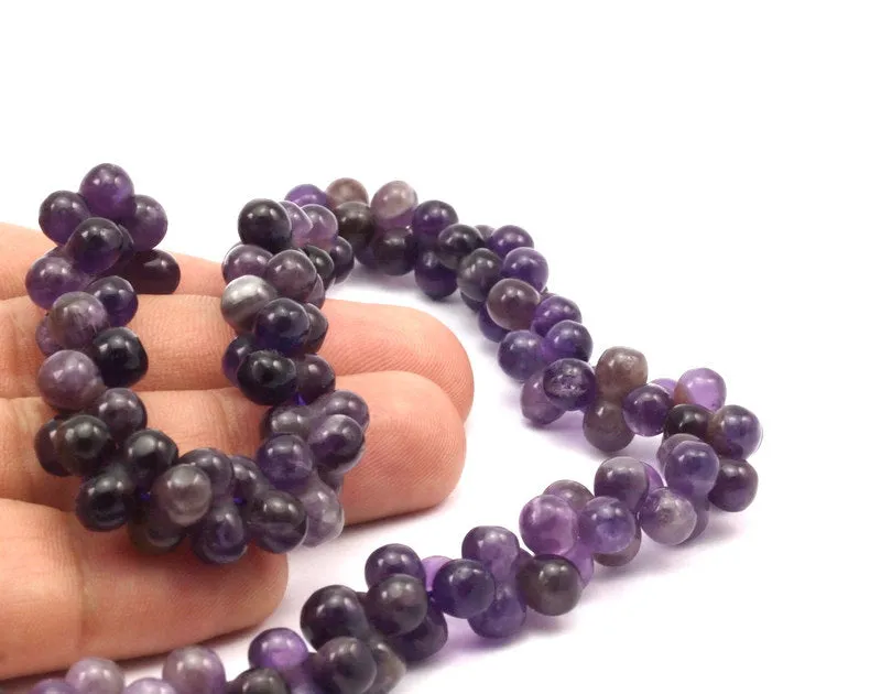 Amethyst Full Strand 12mm Sandglass Gemstone Beads G22