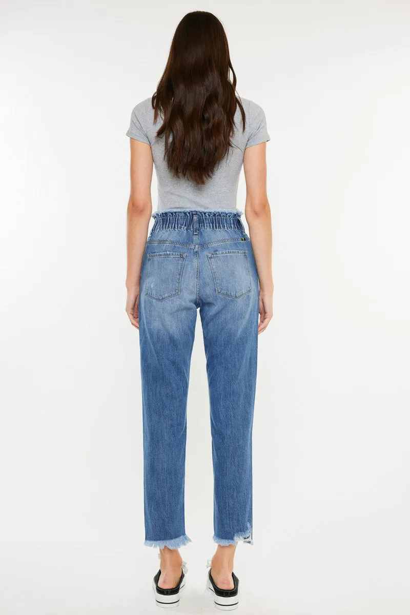 Angel Ultra High Rise Paperbag Mom Jeans