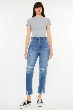 Angel Ultra High Rise Paperbag Mom Jeans