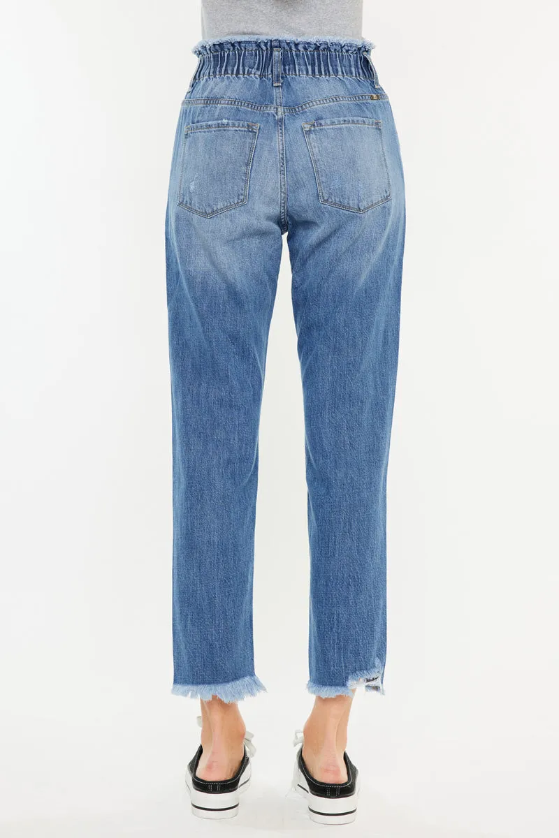 Angel Ultra High Rise Paperbag Mom Jeans