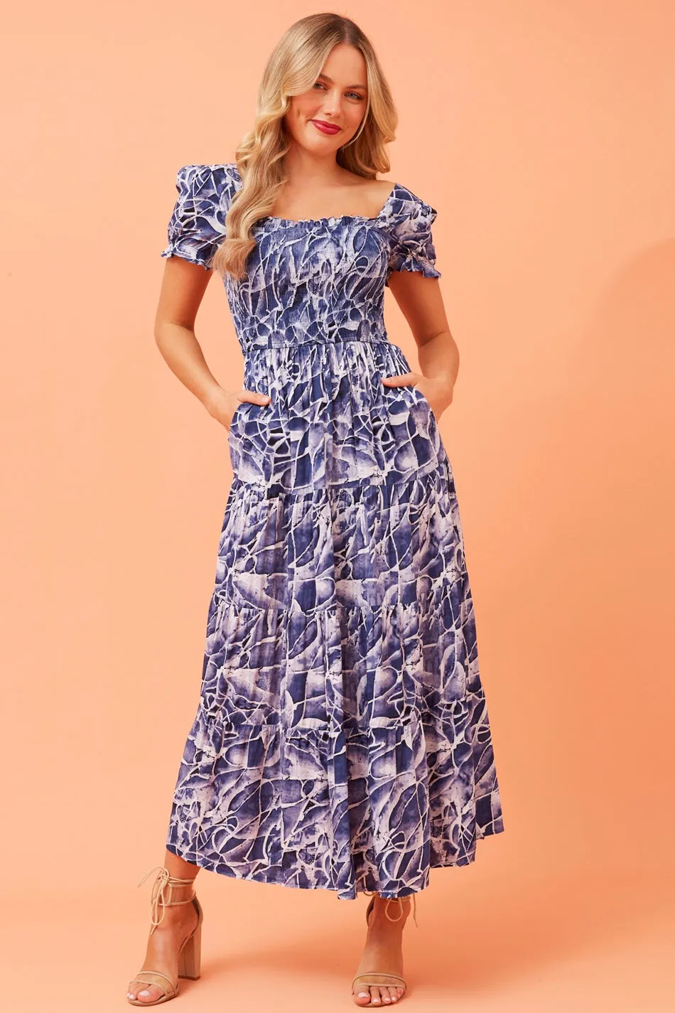 ASHTON ABSTRACT PRINT MAXI DRESS