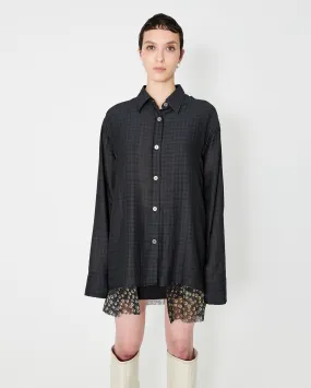 BACKLESS LINER SHIRT / NIGHT CHECK PRINT