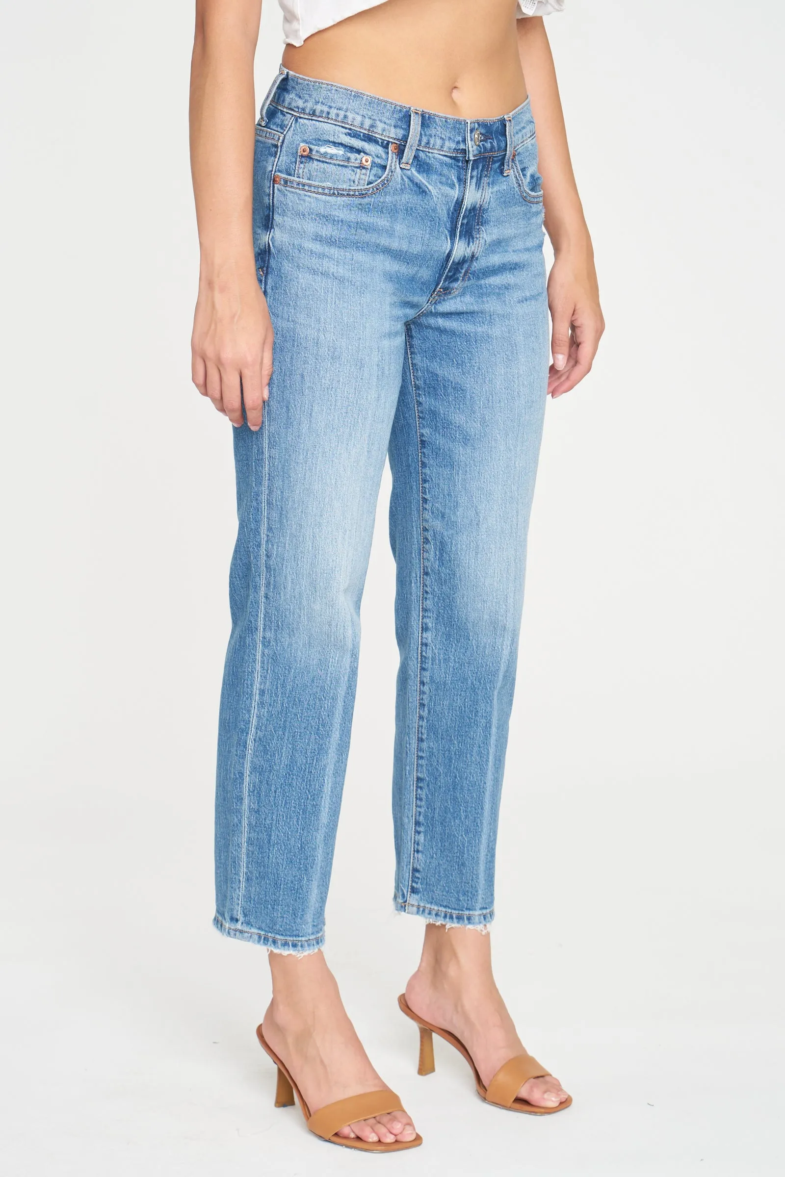 Backstage Mid Rise Straight Leg Jean