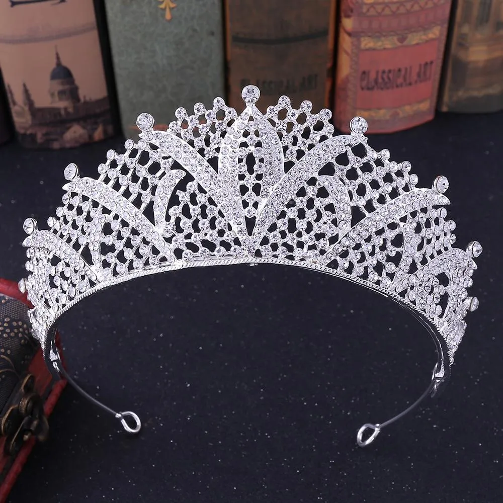 Baroque Crowns & Tiaras for Queen and King with Rhinestones