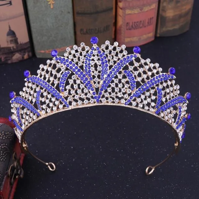 Baroque Crowns & Tiaras for Queen and King with Rhinestones