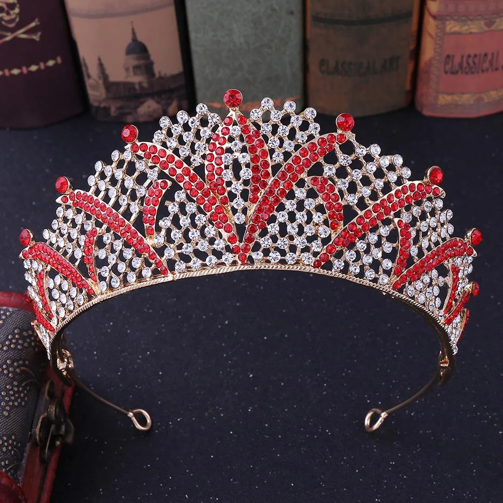 Baroque Crowns & Tiaras for Queen and King with Rhinestones