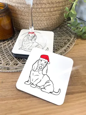 Basset Hound Christmas Edition Coaster