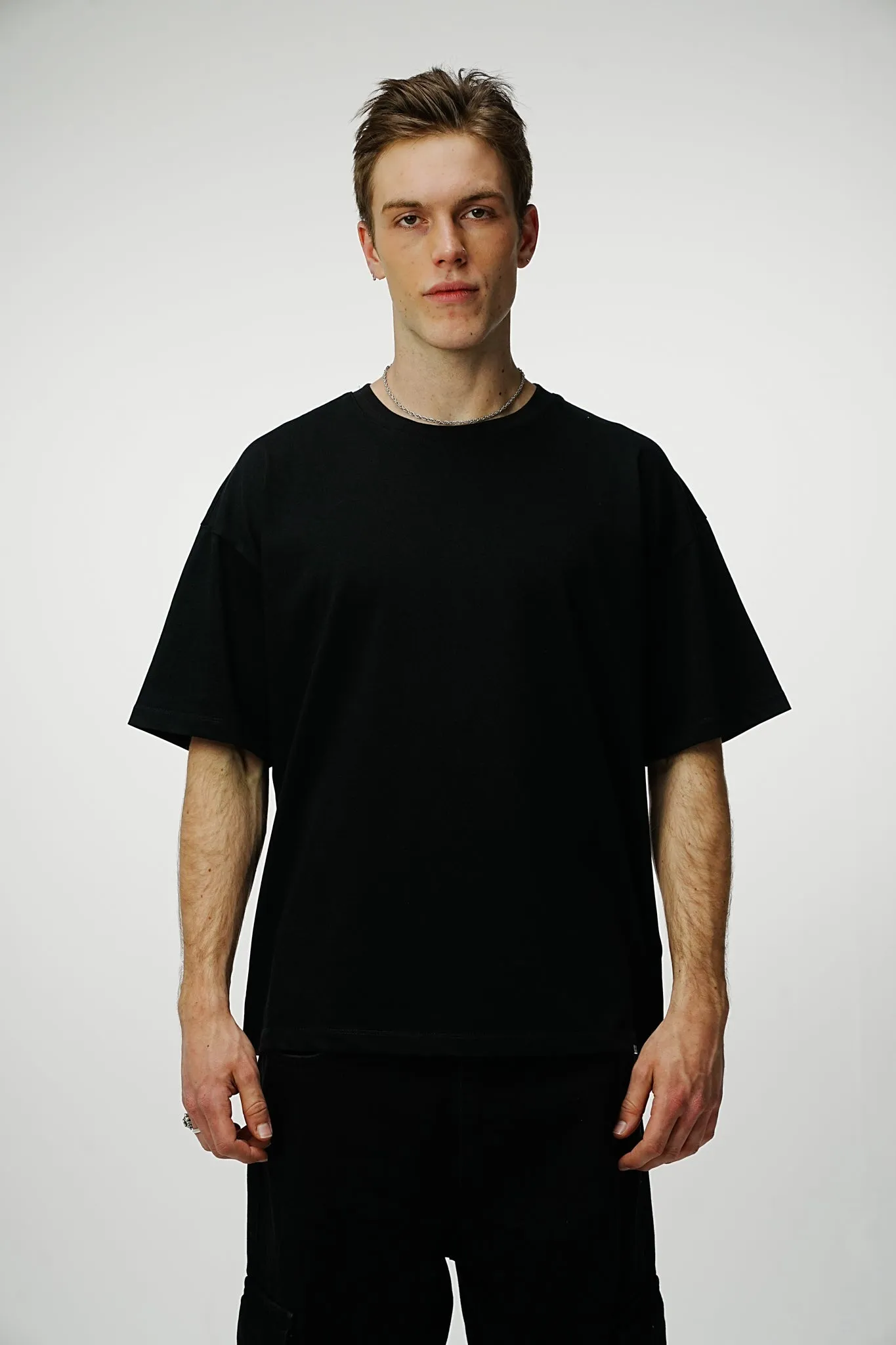 Blank 240GSM Oversized Tee - Black