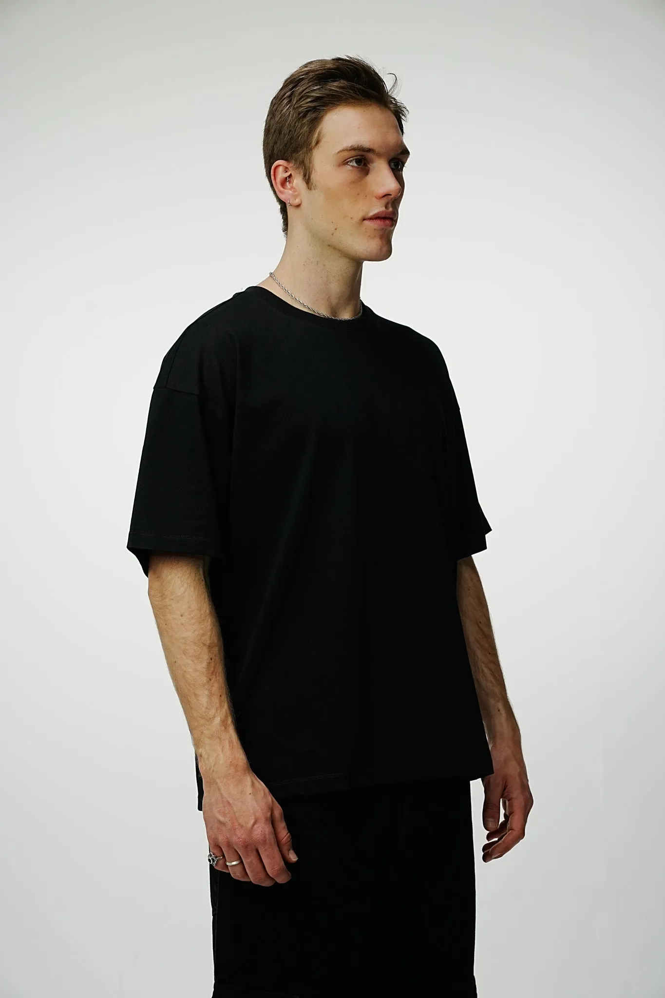 Blank 240GSM Oversized Tee - Black