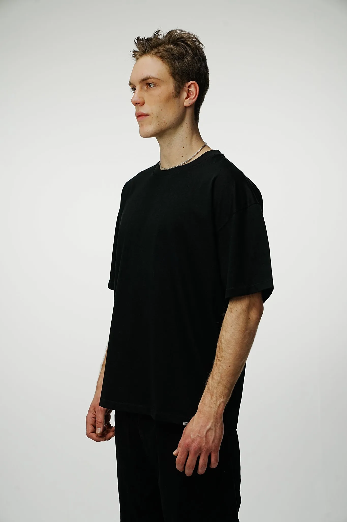 Blank 240GSM Oversized Tee - Black