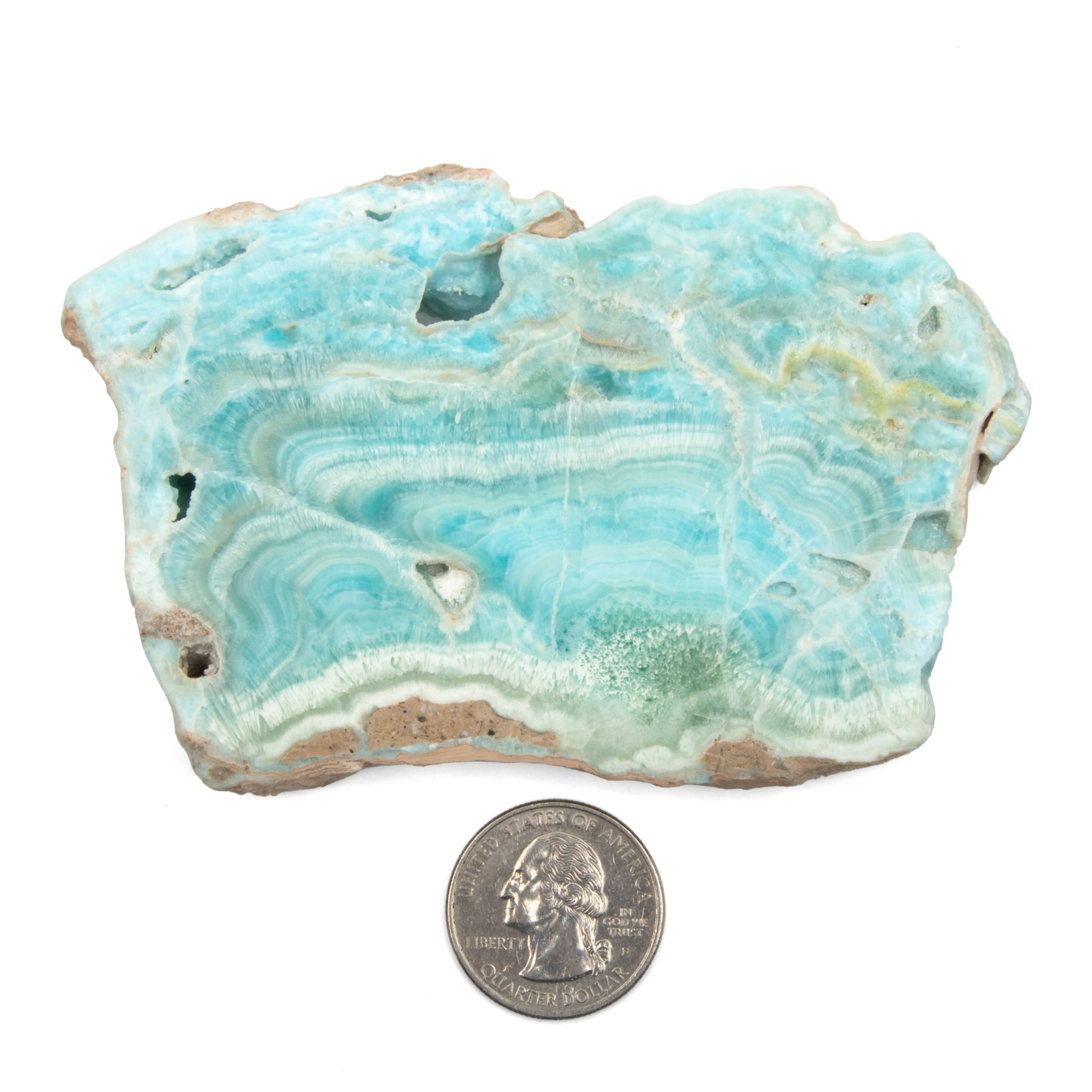 Blue Aragonite, Polished Slate