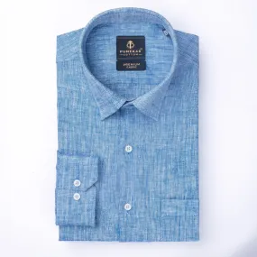 Blue Color Prime Linen Shirt For Men