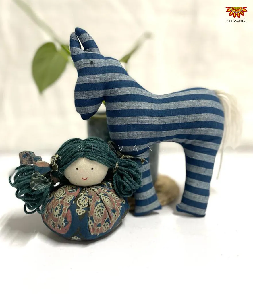 Blue Grey Handcrafted Cotton Fabric Toys !!!