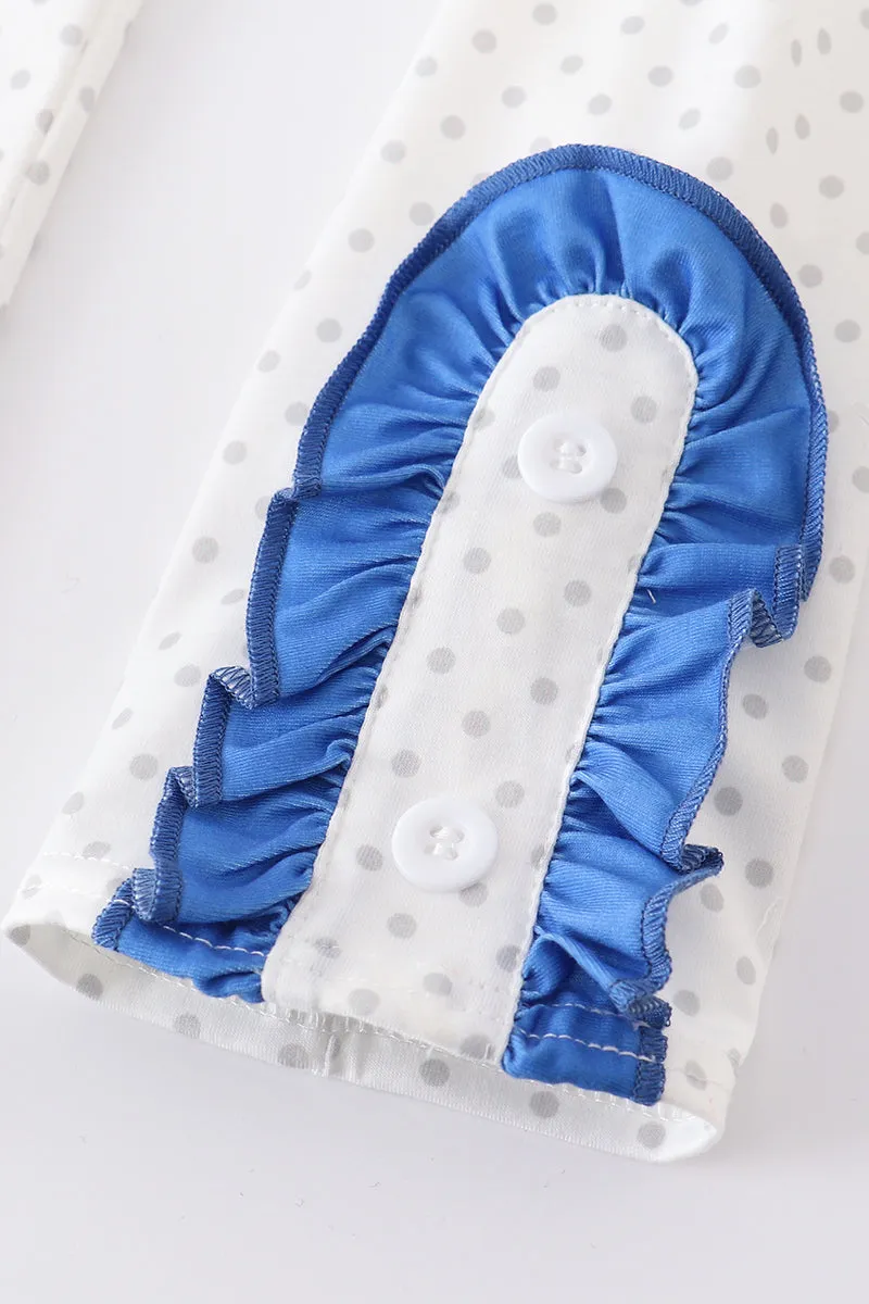 Blue nativity ruffle girl set